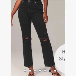 Abercrombie The Ankle Straight Ultra High Rise Jeans